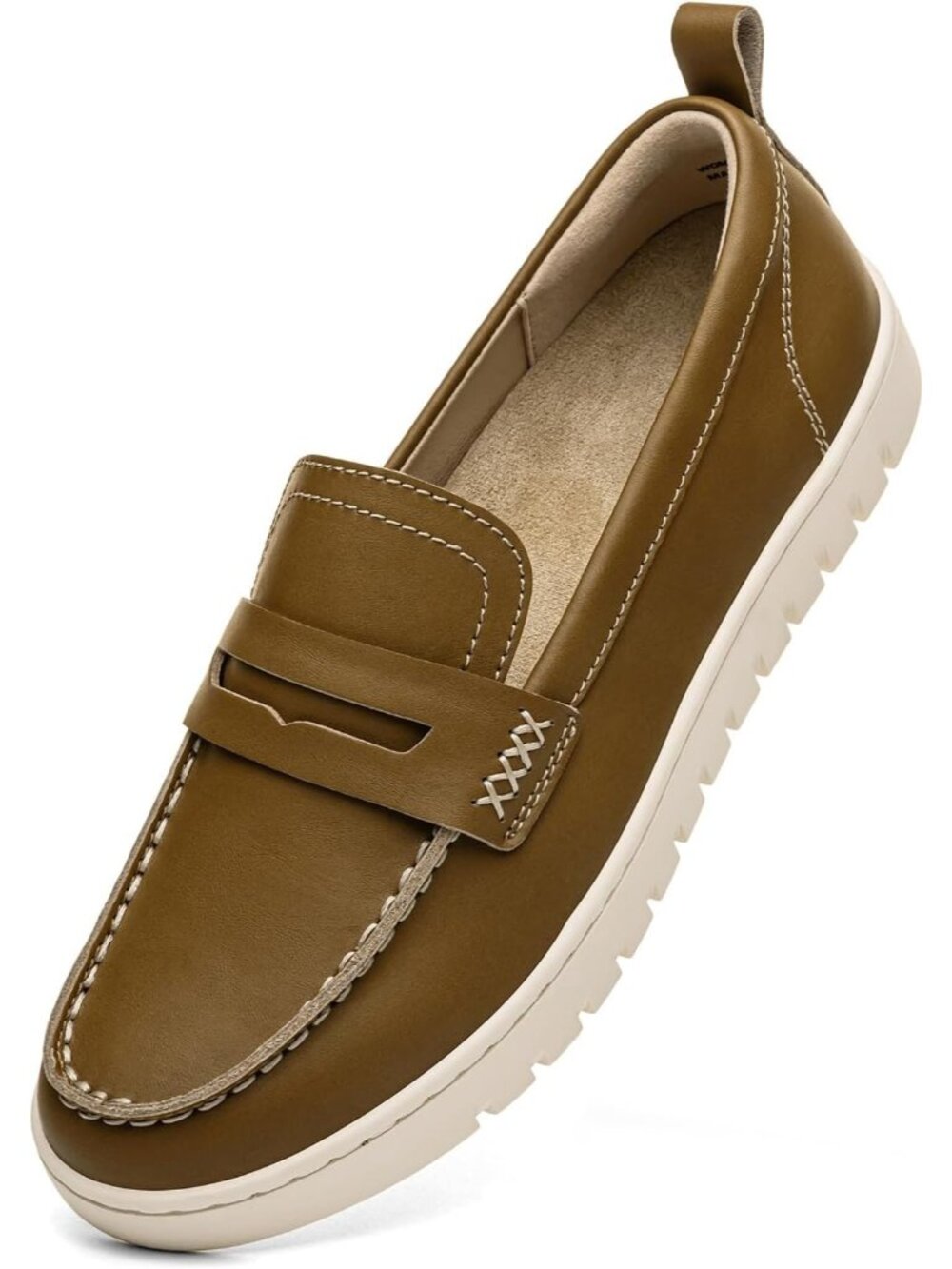 🆕Women's Camel Comfortable Classic Penny Loafers Leather Sneakers Casual